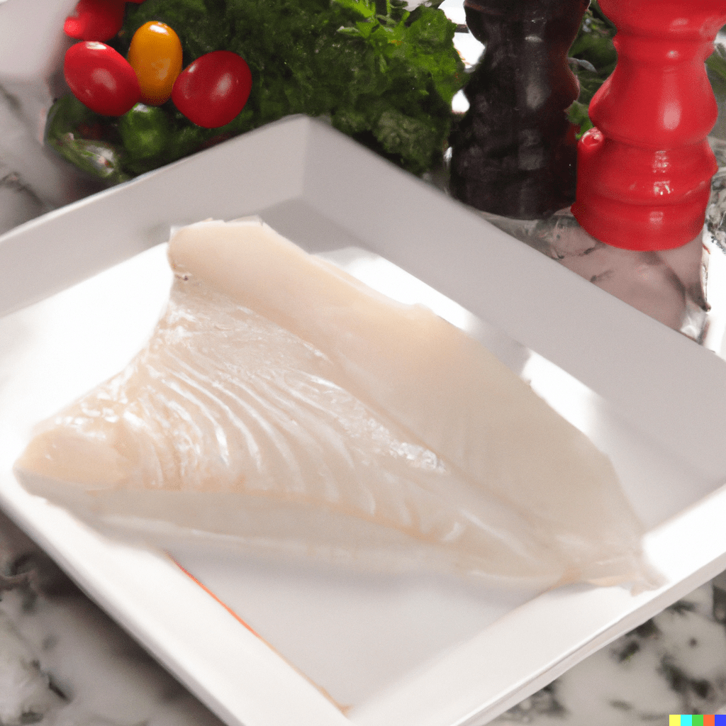 Raw Halibut Steak Cut